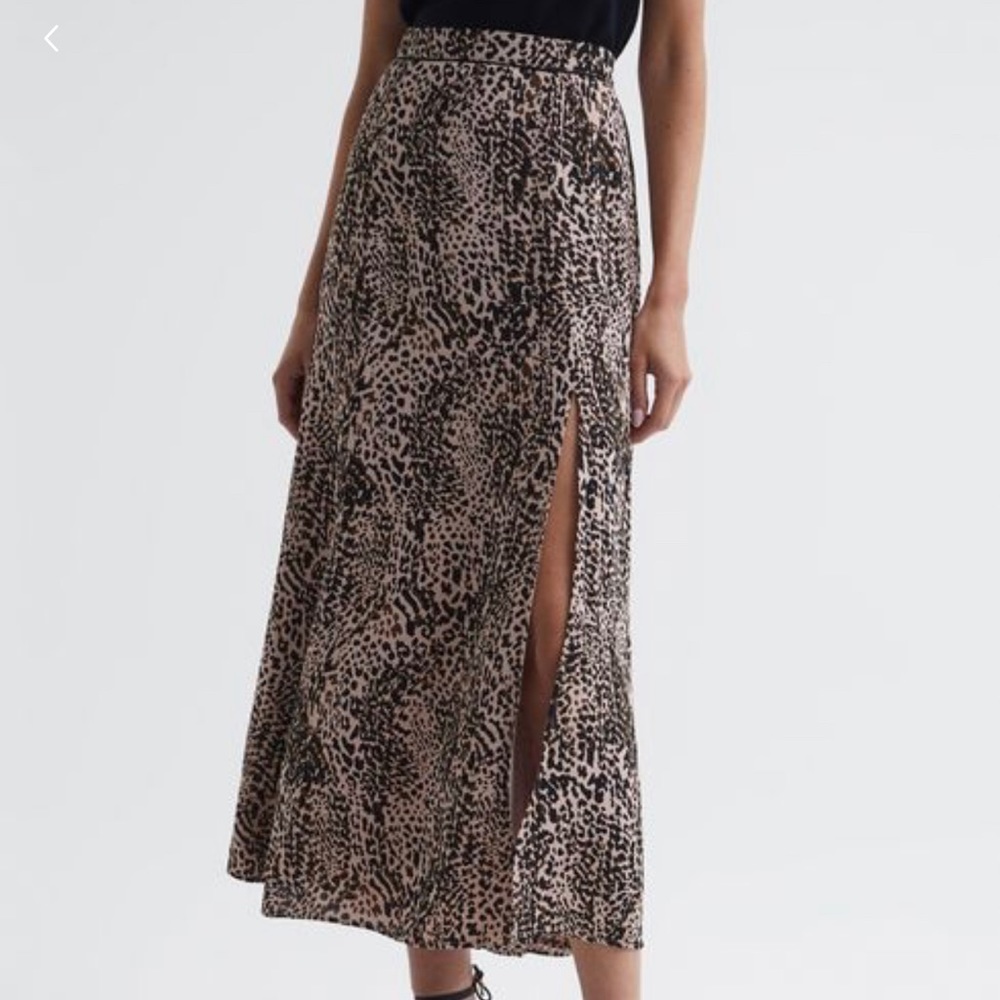 Reiss printed midi skirt